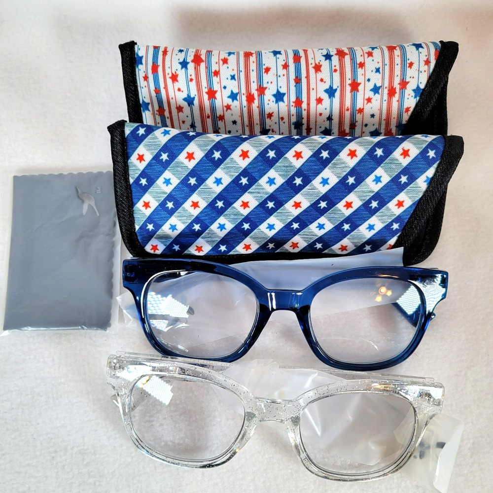 Hummingbird Womens Betsy Set Glasses Auto Tint Blue Light Readers +2.00